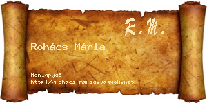 Rohács Mária névjegykártya