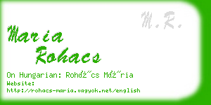 maria rohacs business card